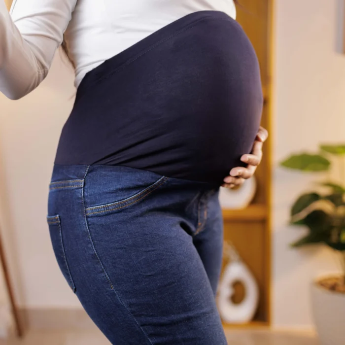maternity skinny jeans side view