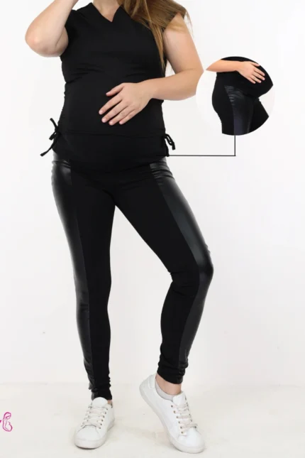 Maternity Leggings- leather touch