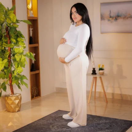maternity formal pants beige