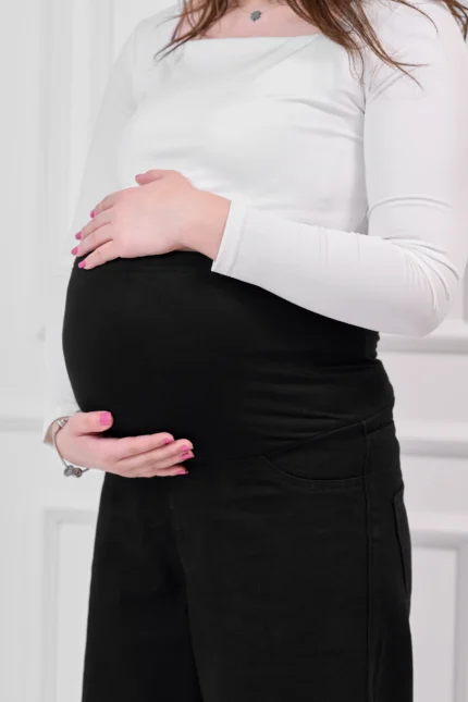 maternity wide-leg jeans black
