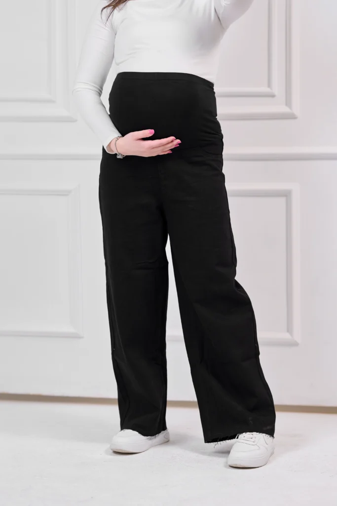 maternity wide-leg jeans black