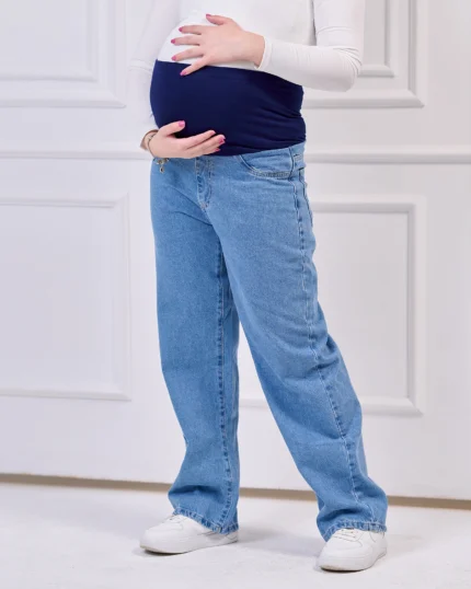 maternity straight jeans light blue