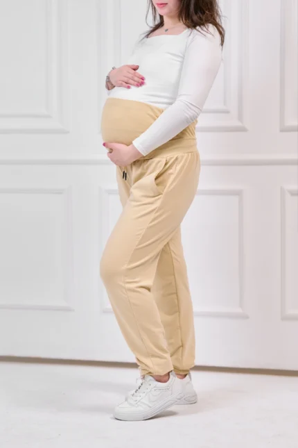 maternity sweatpants beige