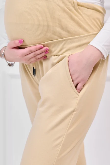 maternity sweatpants beige