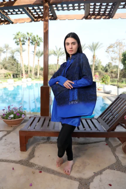 blue pattern women swimsuit