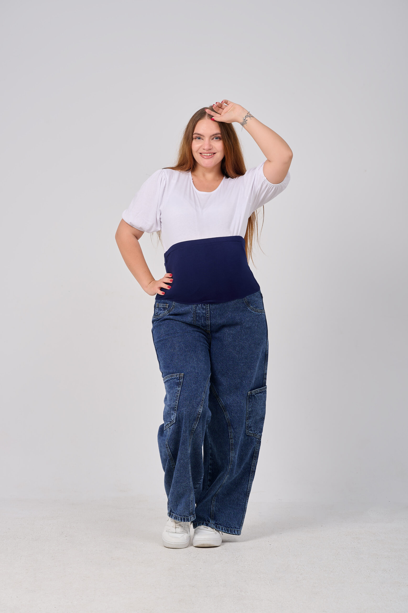 Untitled Capture7293 Maternity Baggy Dark Jeans - الصورة 1